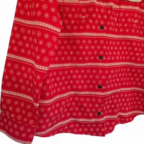 Magellan Outdoors Fish Gear Womens Red Holiday Relaxed Fit Shirt Large - Picture 10 of 16